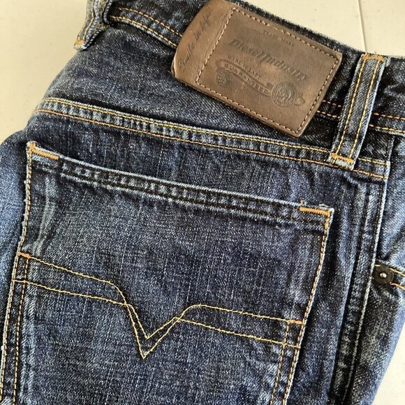 Diesel Waykee Straight 31X27 Hemmed Blue Jeans Denim Grunge - Picture 6 of 7